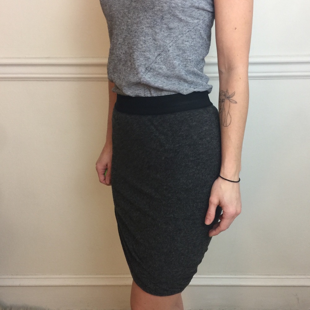 T Alexander Wang Grey Fuzzy Soft Mini Layer Skirt - Picture 7 of 8